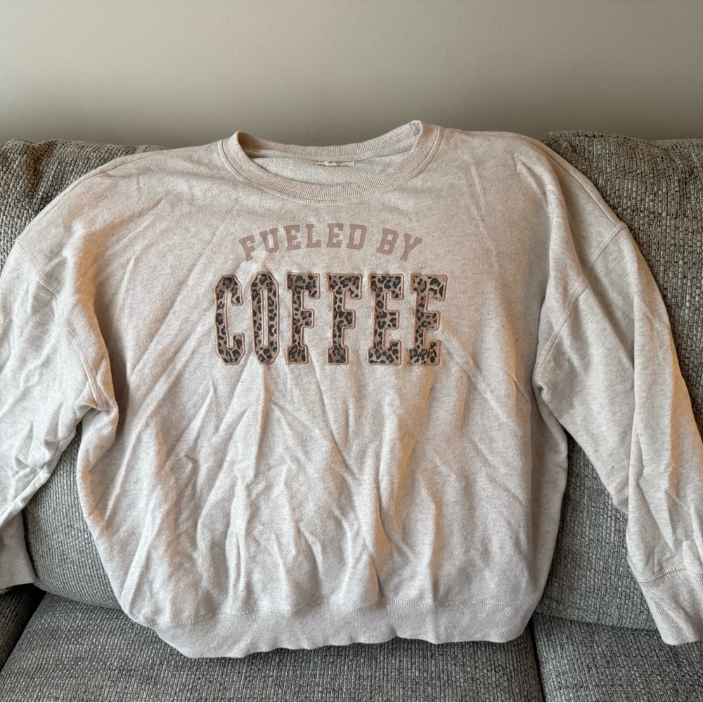 Maurices Cream 'Fueled by Coffee' Sweatshirt